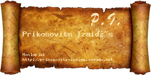 Prikosovits Izaiás névjegykártya
